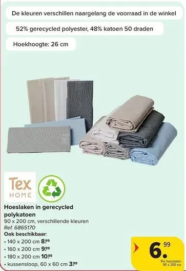 De - Hoeslaken in gerecycled polykatoen