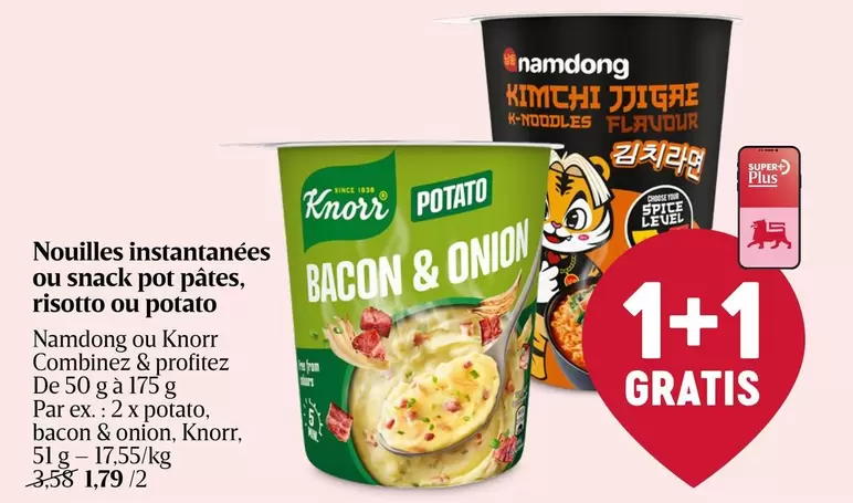 Snack - Nouilles instantanées ou snack pot pâtes, risotto ou potato