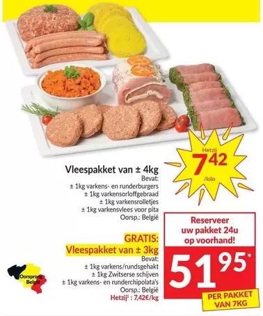 Vleespakket van ± 4kg