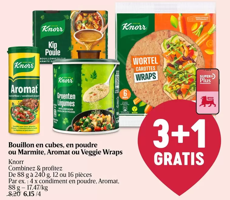 De - Bouillon en cubes, en poudre ou Marmite, Aromat ou Veggie Wraps