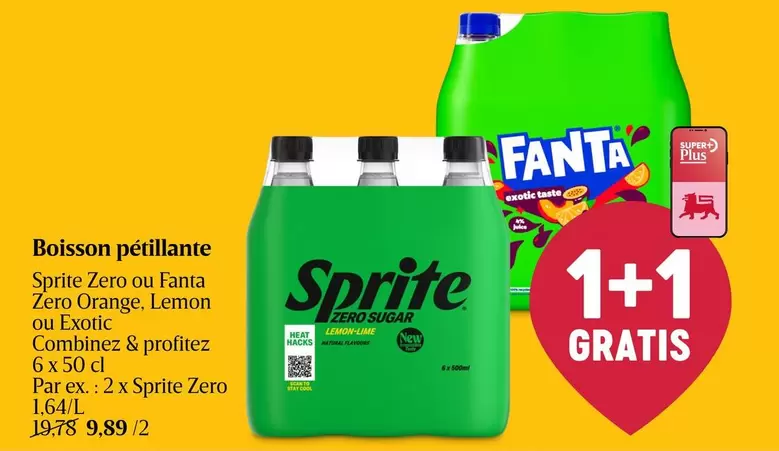 Cool - Sprite Zero or Fanta Zero Orange, Lemon ou Exotic