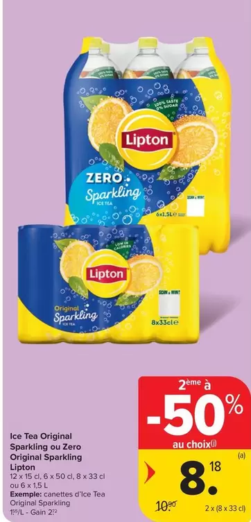 Ice Tea Original Sparkling ou Zero Original Sparkling