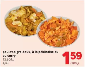 poulet aigre-doux, à la pékinoise ou au curry