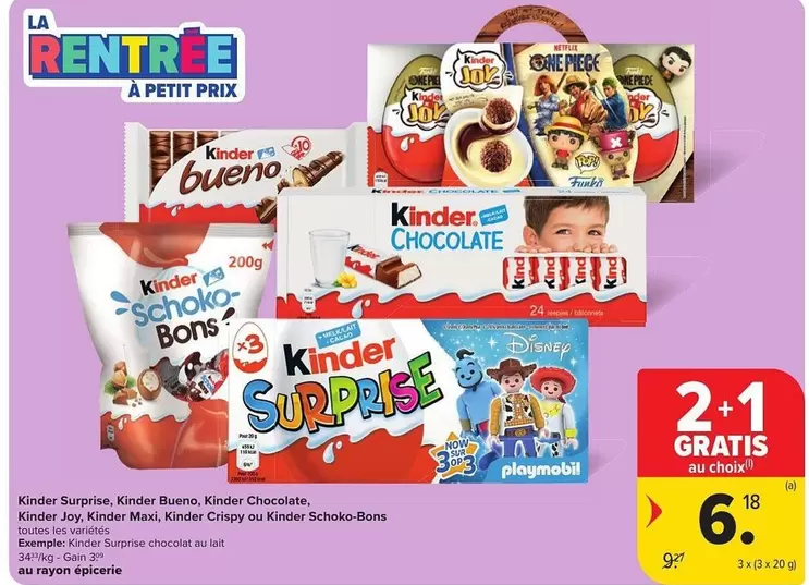 One - Kinder Surprise, Kinder Bueno, Kinder Chocolate, Kinder Joy, Kinder Maxi, Kinder Crispy