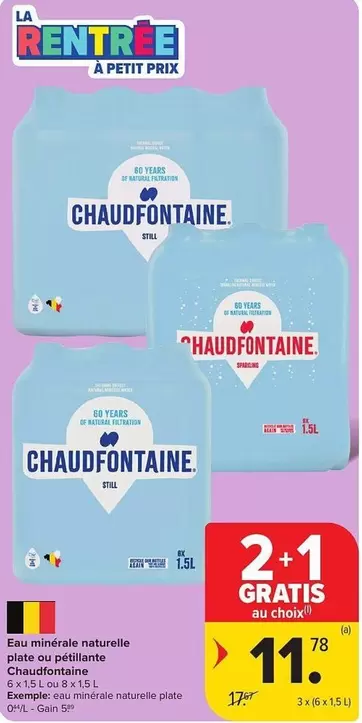 Eau min
rale naturelle plate ou p
etillante