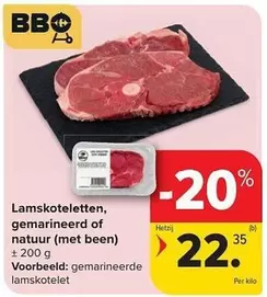 Bbq - Lamkoteletten, gemarineerde of natuur (met been)