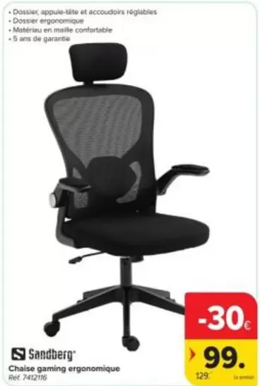 De - Chaise gaming ergonomique