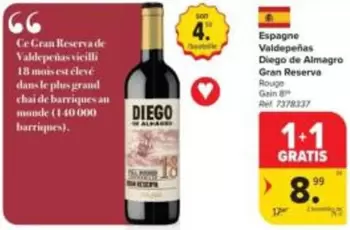 De - Diego de Almagro Gran Reserva Rouge