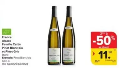 Famille Cattin Pinot Blanc bio et Pinot Gris