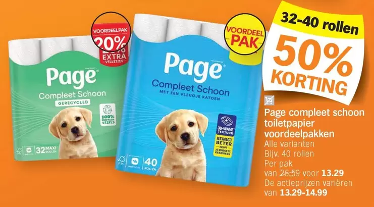 De - Compleet Schoon toiletpapier voordeelpakketten