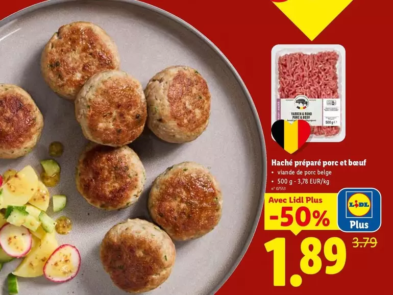 De - Haché préparé porc et boeuf