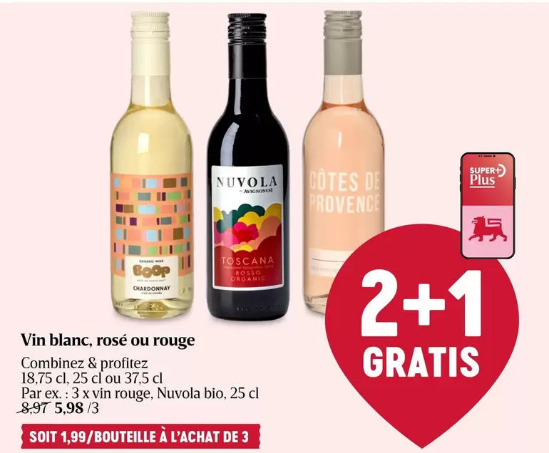 One - Vin blanc, rosé ou rouge