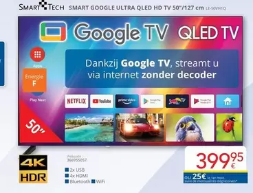 De - SMART GOOGLE ULTRA QLED HD TV 50"/127 cm
