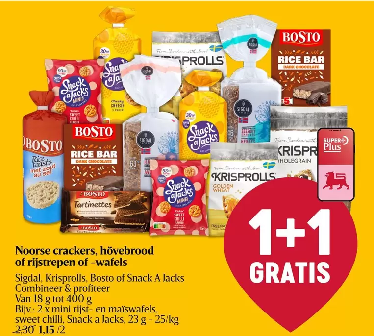 Minis - Krisprolls, Bosto, Snack a Jacks, Combiner & profiter