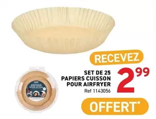 De - SET DE 25 PAPIERS CUISSON POUR AIRFRYER Ref 1143056