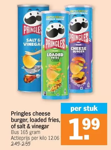 Team - Pringles cheese burger, loaded fries, of salt & vinegar