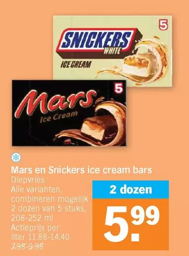 White - Mars en Snickers ice cream bars