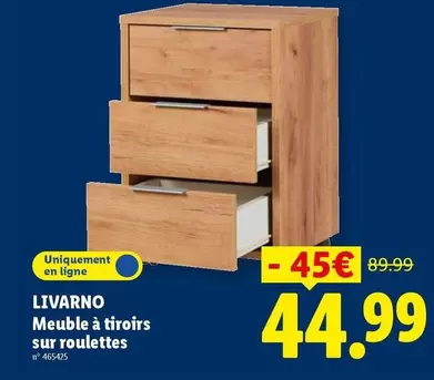 Meuble à tiroirs sur roulettes