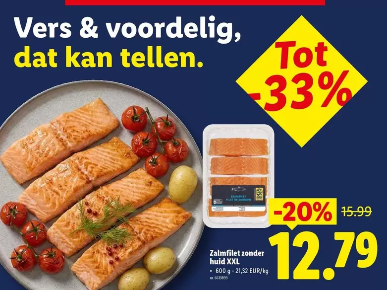 De - Zalmfilet zonder huid XXL
