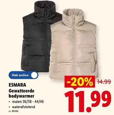 Gewatteerde bodywarmer