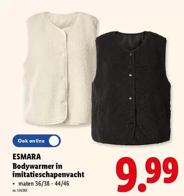 Bodywarmer in imitatieschapenvacht