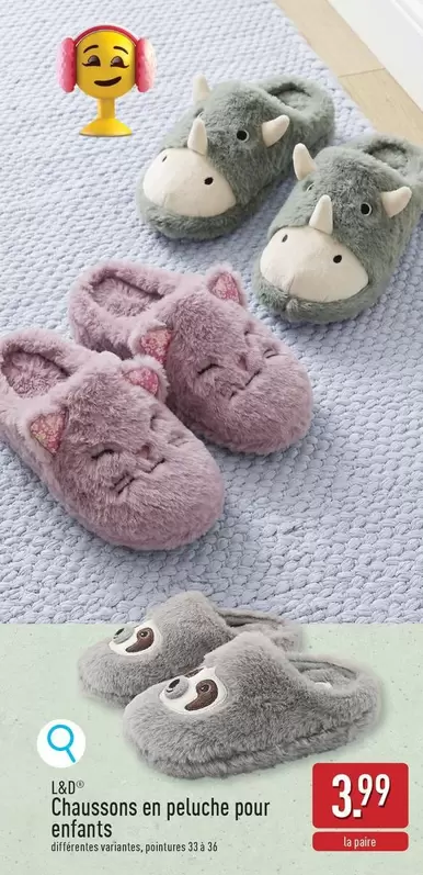 Chaussons en peluche pour enfants