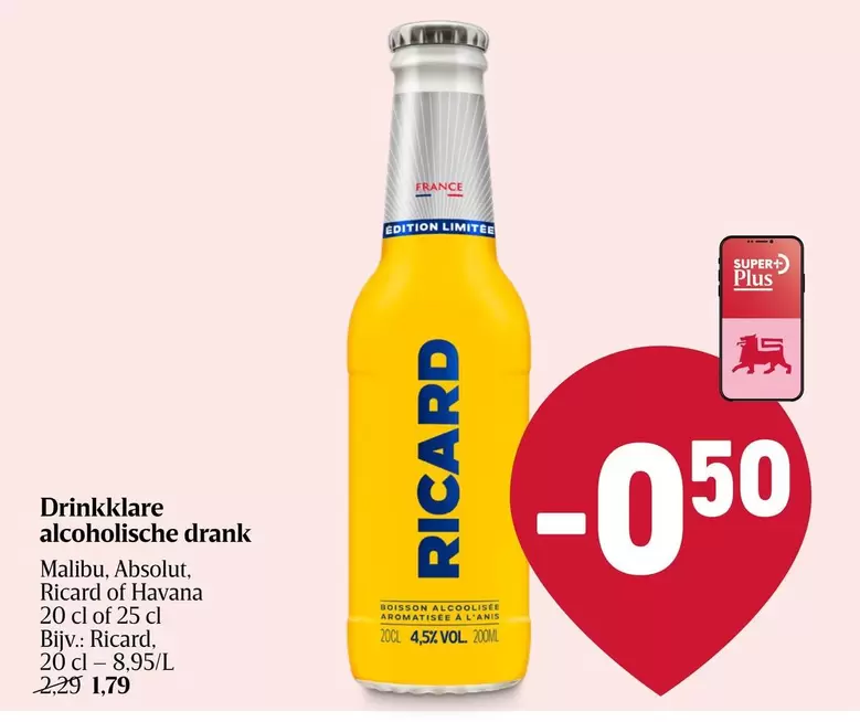 Drinkklare alcoholische drank