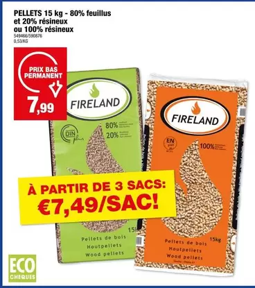 De - PELLETS 15 kg - 80% feuillus ou 100% résineux