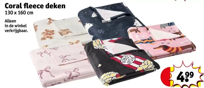 De - Coral fleece deken