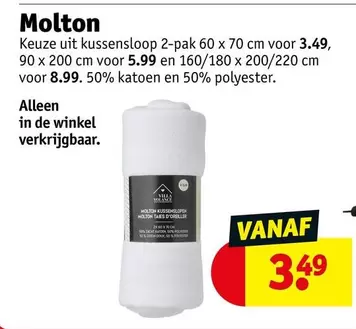 De - Molton kussenloop 2-pak