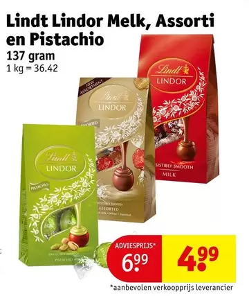 Lindt Lindor Melk, Assorti en Pistachio