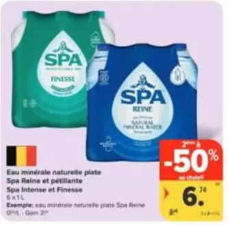 Eau min
rale naturelle plate Spa Reine et p
etillante Spa Intense et Finesse
