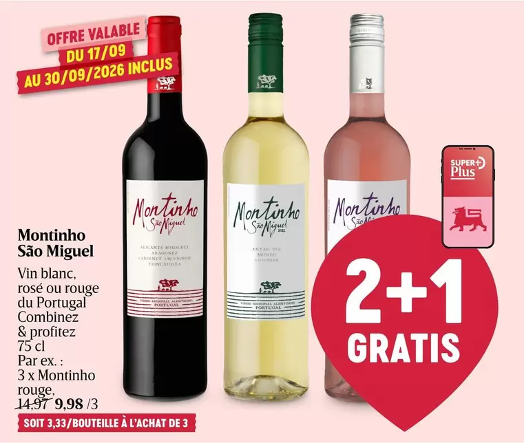 De - Montinho São Miguel Vin blanc, rosé ou rouge