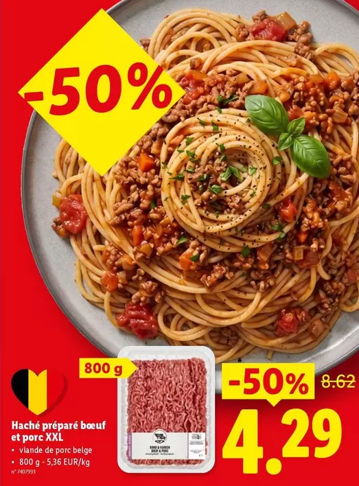 De - Haché préparé boeuf et porc XXL