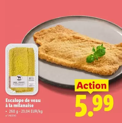 De - Escalope de veau à la milanaise