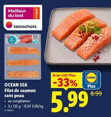 De - Filet de saumon sans peau
