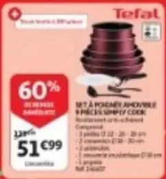 SET 8 POÊLES AMOVIBLE 8 PIÈCES SIMPLY COOK