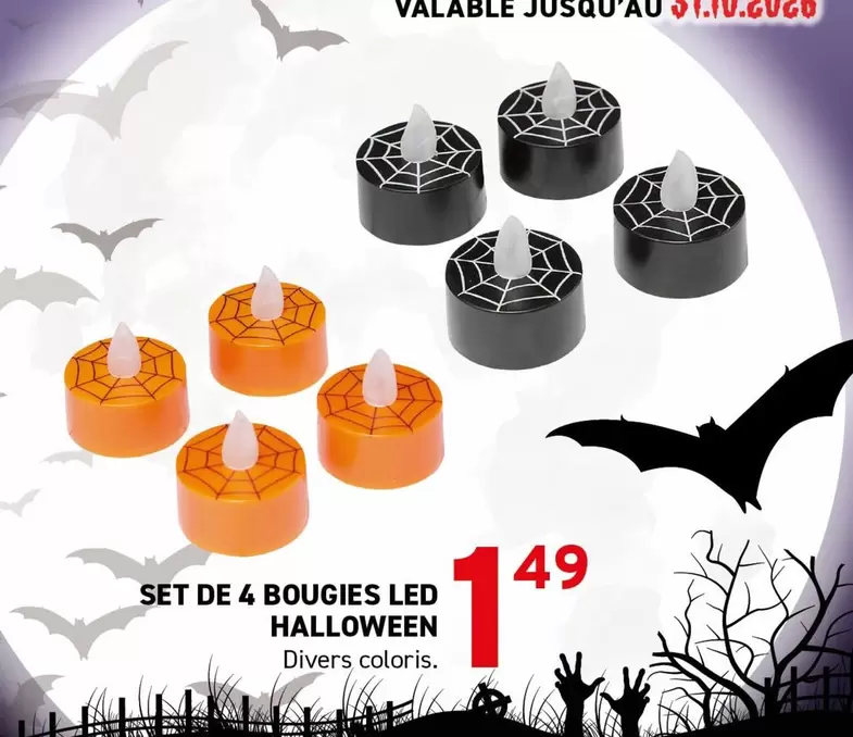De - SET DE 4 BOUGIES LED HALLOWEEN