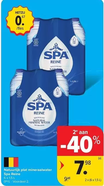 Natuurlijk plat mineraalwater