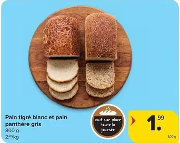 Pain tigré blanc et pain panthère gris