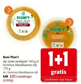 Boni Plan't dip zoete aardappel / hummus Marokkaanse stijl