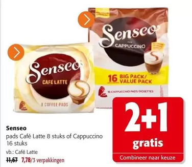 Senseo - pads Café Latte 8 stuks of Cappuccino 16 stuks