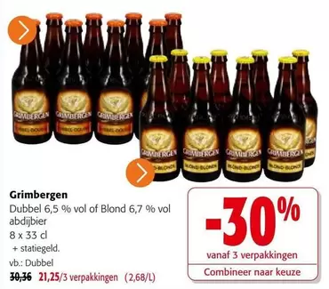 Grimbergen - Dubbel 6,5 % vol of Blond 6,7 % vol abdijbier