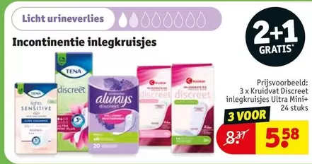 Incontinentie inlegkruisjes