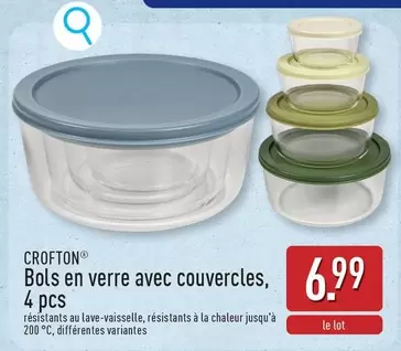 Bols en verre avec couvercles