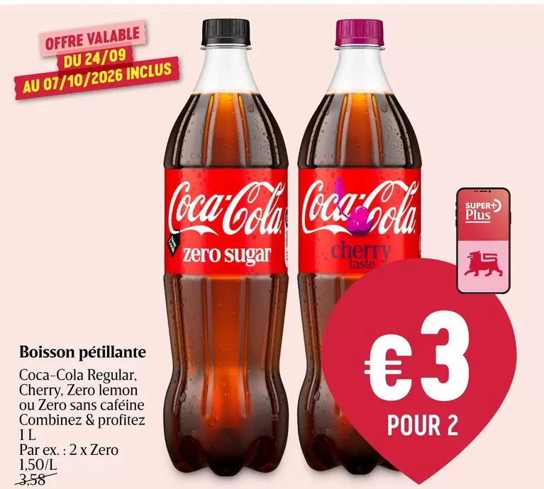 Coca Cola - Coca-Cola Regular, Cherry, Zero Lemon ou Zero sans caféine