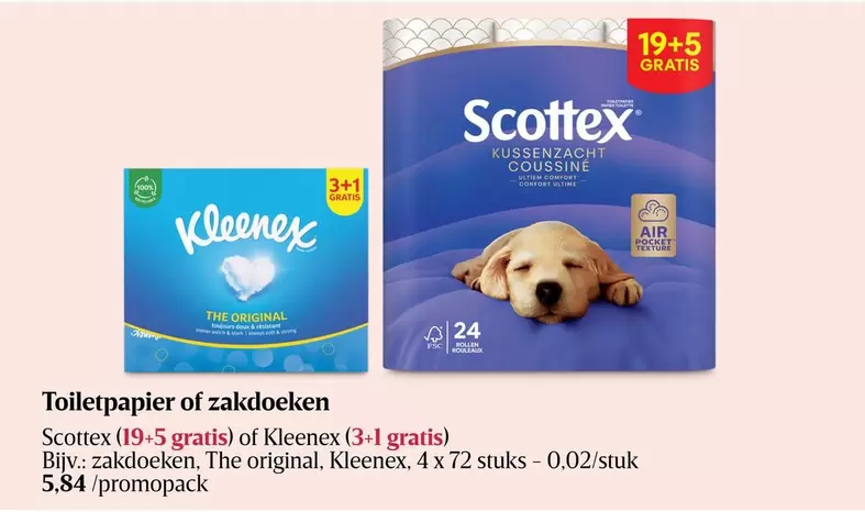 Toiletpapier of zakdoeken