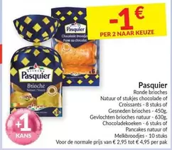 De - Ronde brioches Natuur of stuksjes chocolade of Croissants