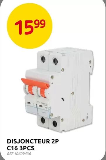 DISJONCTEUR 2P C16 3PCS