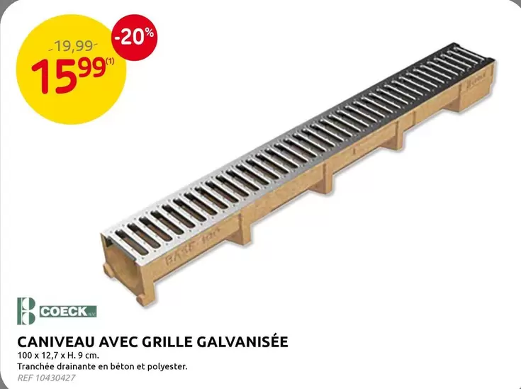 CANIVEAU AVEC GRILLE GALVANISÉE